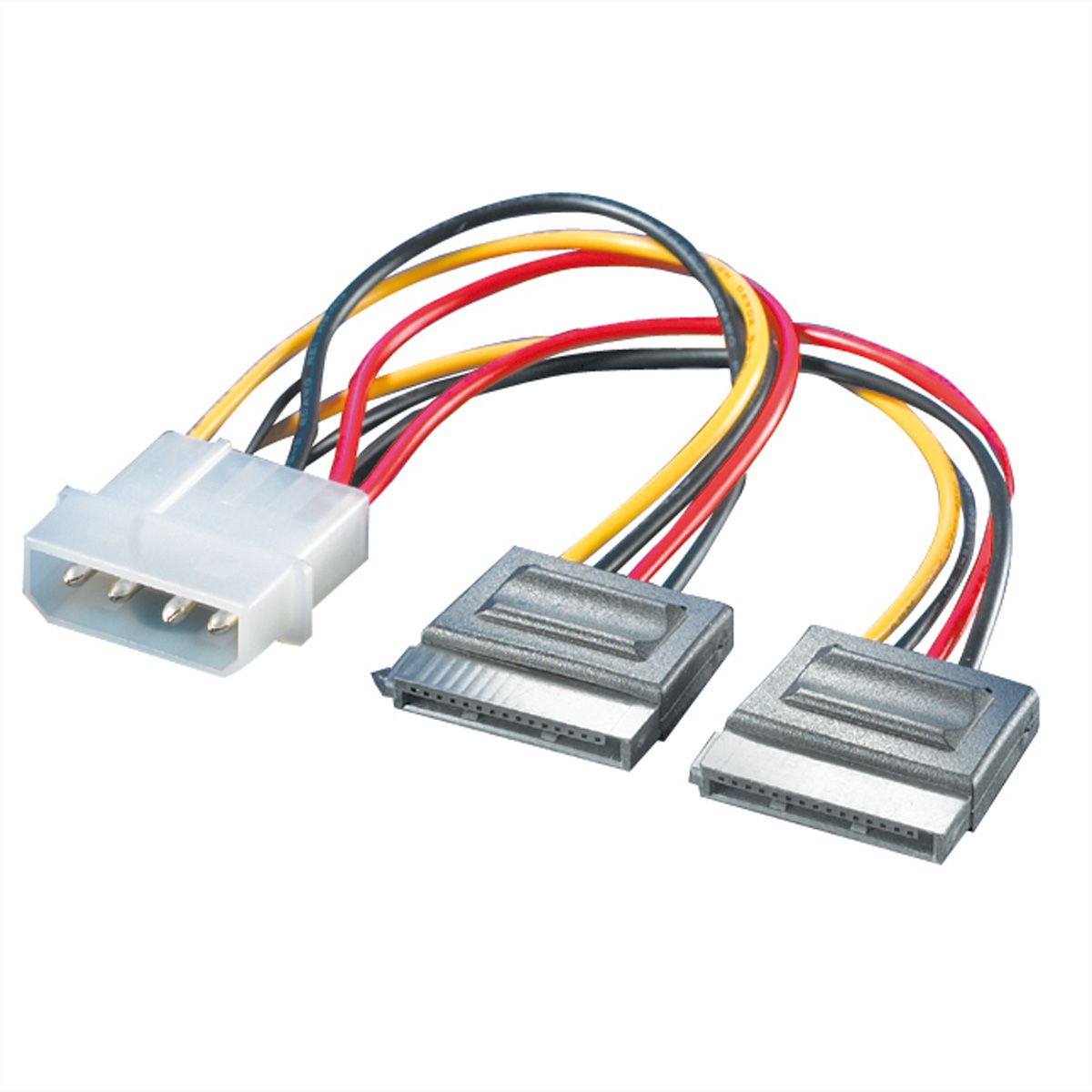 ROLINE Internal YPower Cable, 4Pin HDD to 2x SATA, 0.12 m