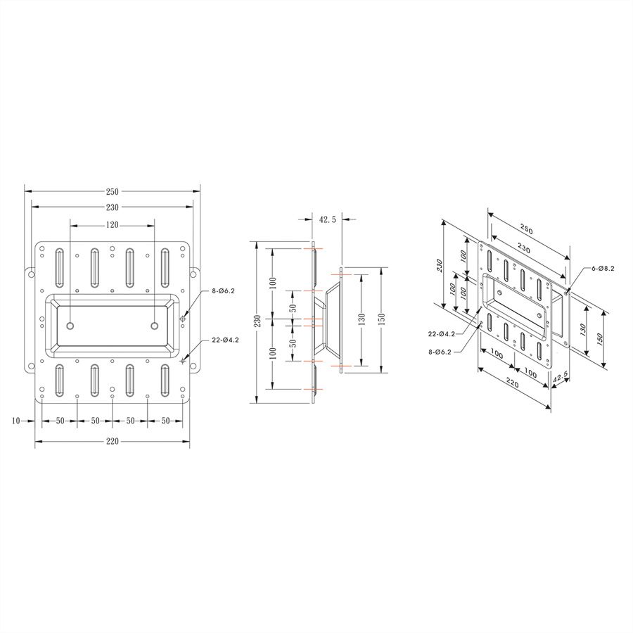 ROLINE LCD Monitor Wall Mount Kit, -35 kg, VESA 200 x 200 and 100 x 100
