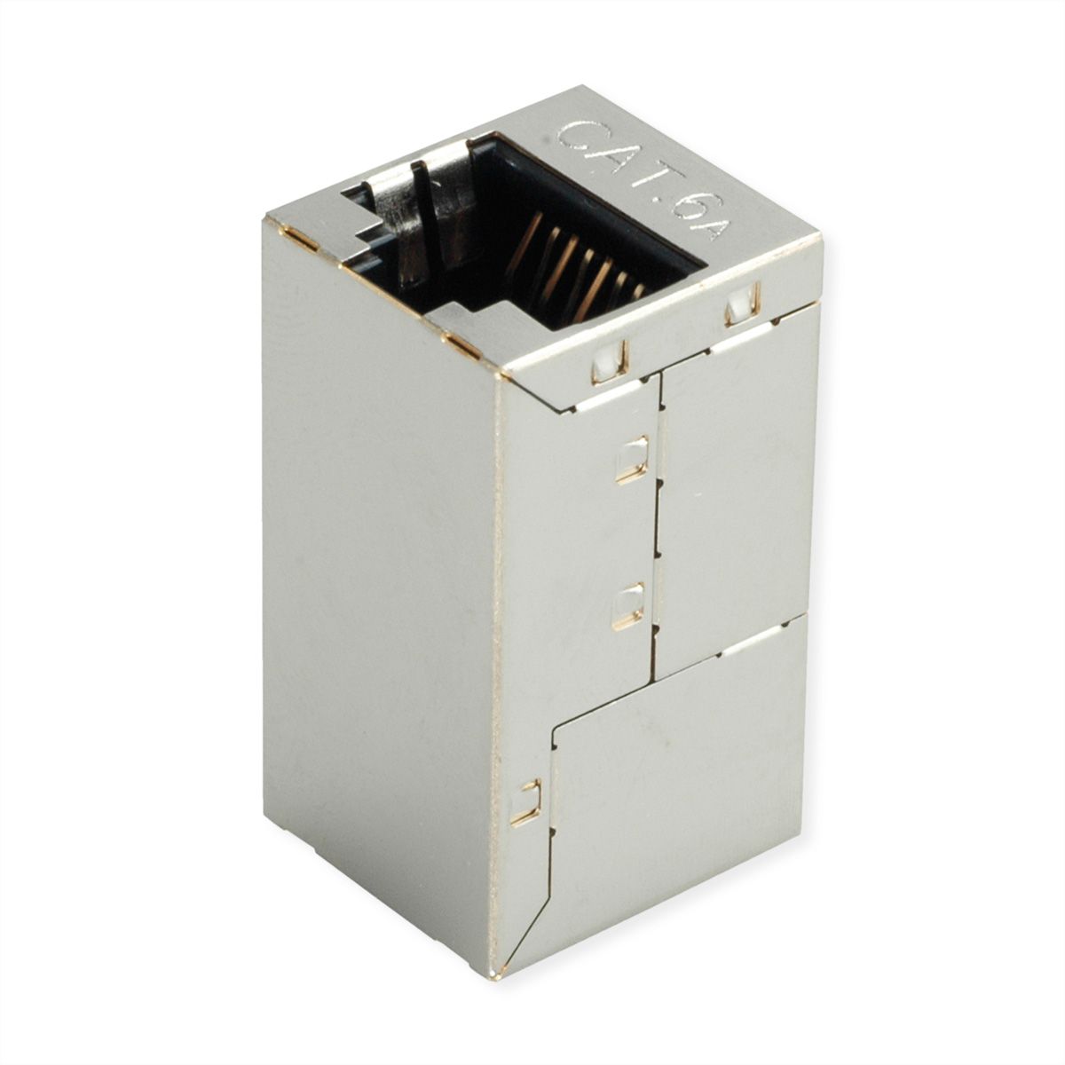 ROLINE RJ-45 Mini Inline Coupler, Cat.6A (Class EA), shielded, silver