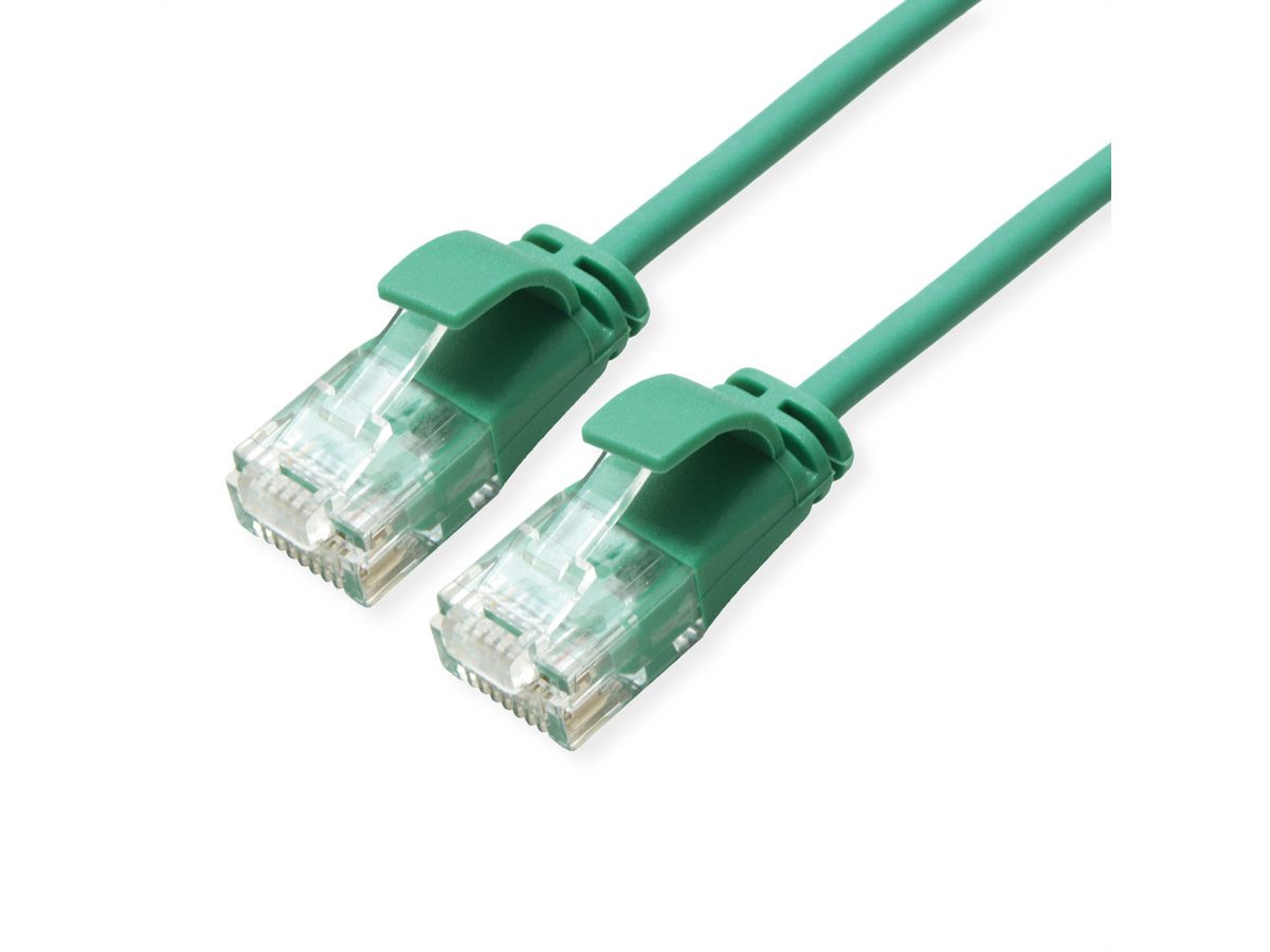 ROLINE GREEN UTP Data Center Patch Cord Cat.6A (Class EA), LSOH, Slim, green, 0.3 m