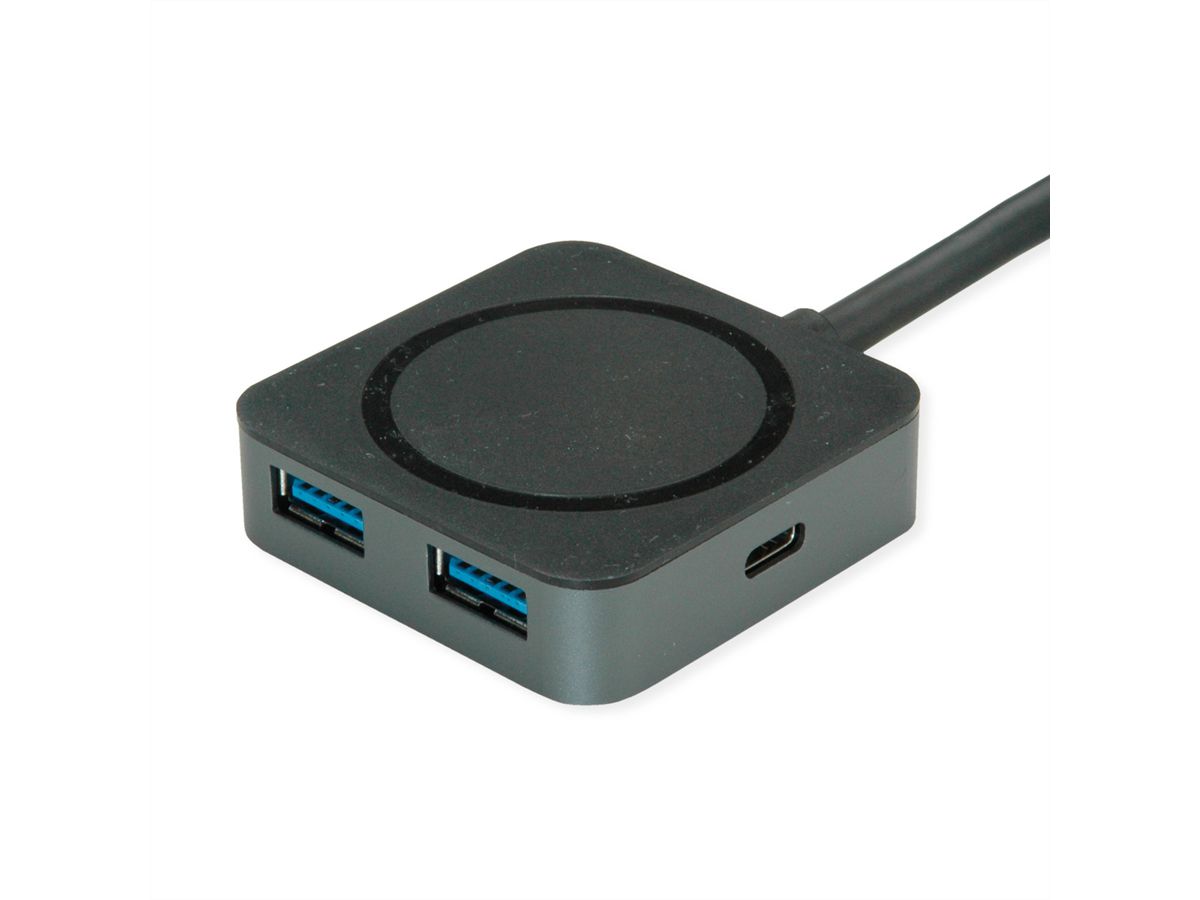 VALUE USB 3.2 Gen 2 Hub, 4 Ports (2x A + 2x C), with Extension Cable, 3 m