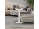 ROLINE Gas Spring Side Table / Workstation, height-adjustable, hidden casters, white