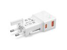 VALUE POCKET Travel Charger, EU/UK/US, 2x Ports (A+C), 25W, white