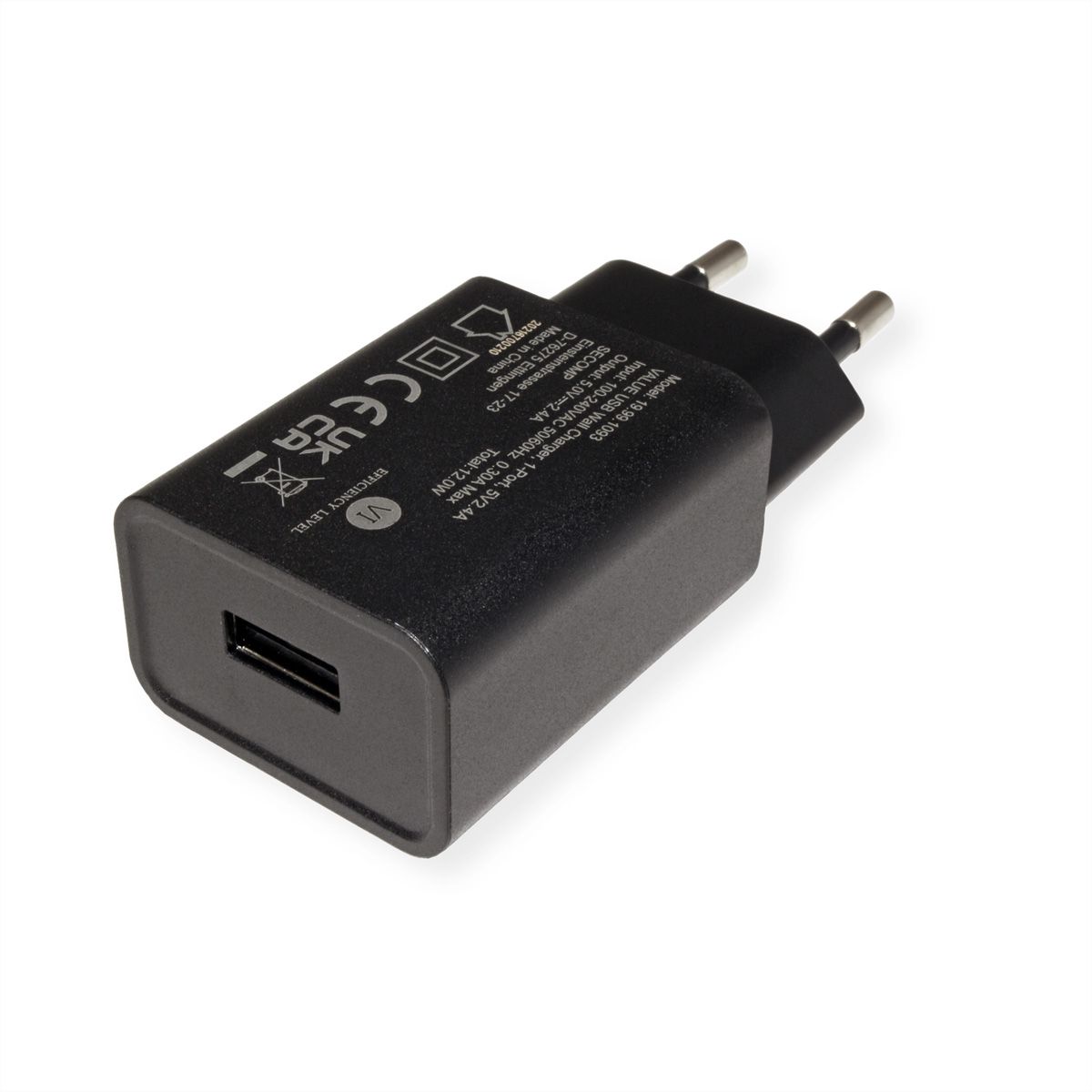 VALUE USB Wall Charger, 1-Port, 12W