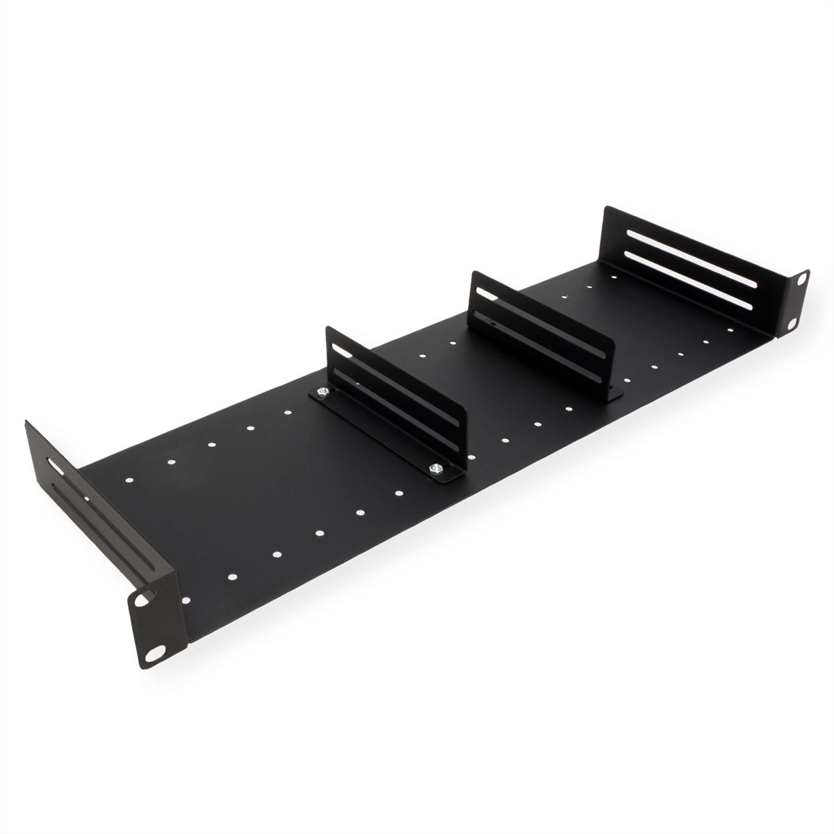 VALUE 19" Shelf, 1U, with 2 adjustable dividers, black