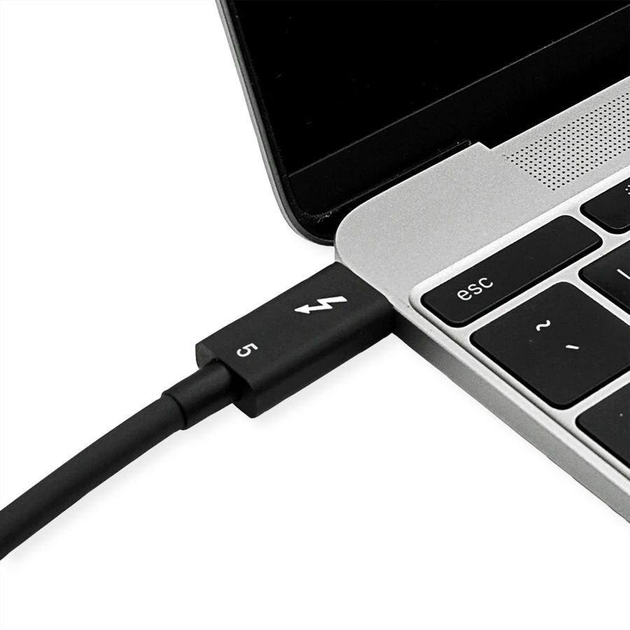 ROLINE Thunderbolt™ 5 Cable, C-C, M/M, 8K UHD-2, 80Gbit/s, 240W, passive, black, 0.8 m