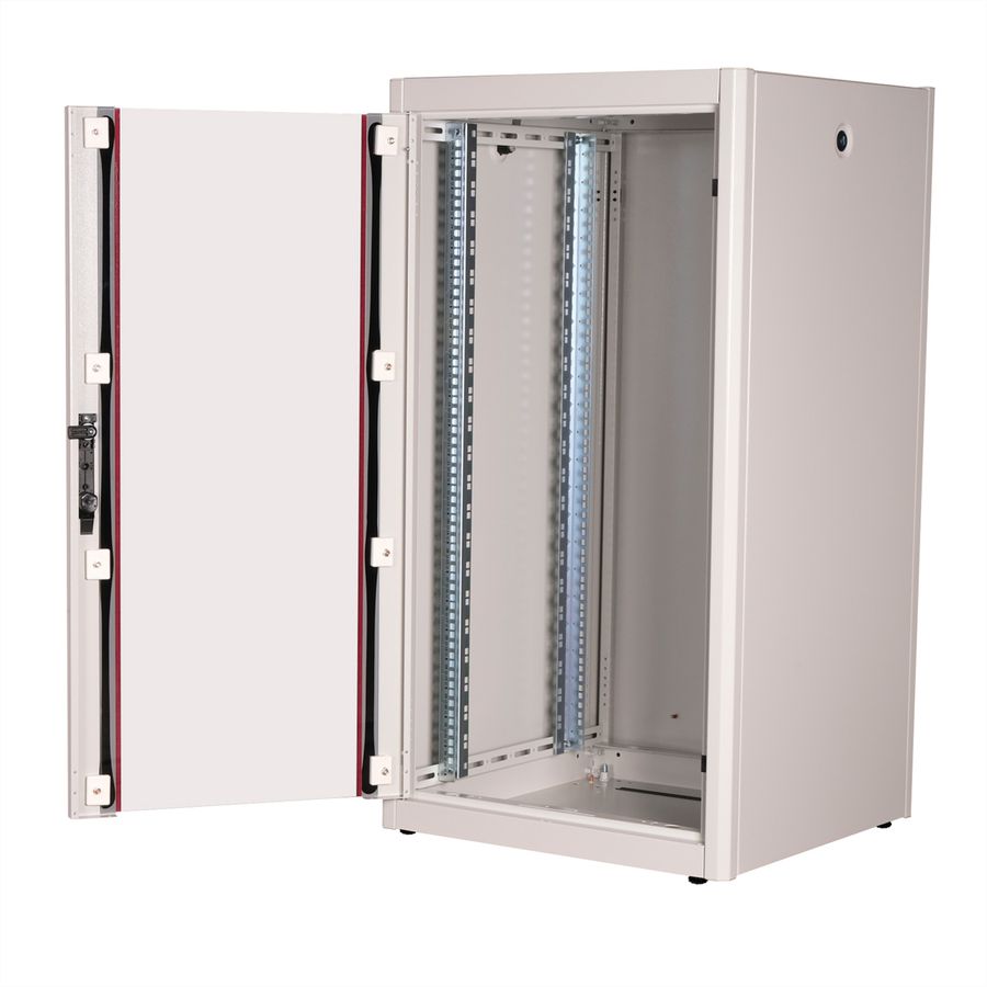 ROLINE 19-inch network cabinet Basic 22 U, 600x600 WxD glass door grey