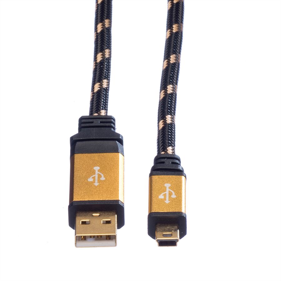ROLINE GOLD USB 2.0 Cable, A - 5-Pin Mini, M/M, 3 m