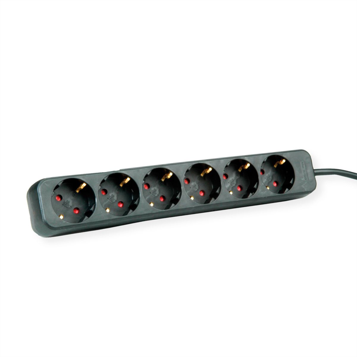 ROLINE Power Strip, 6-way, black, 1.5 m