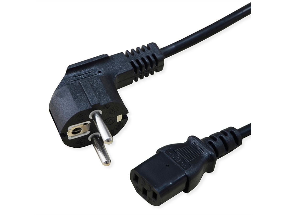 STANDARD Power Cable, straight IEC Conncector, black, 1.8 m