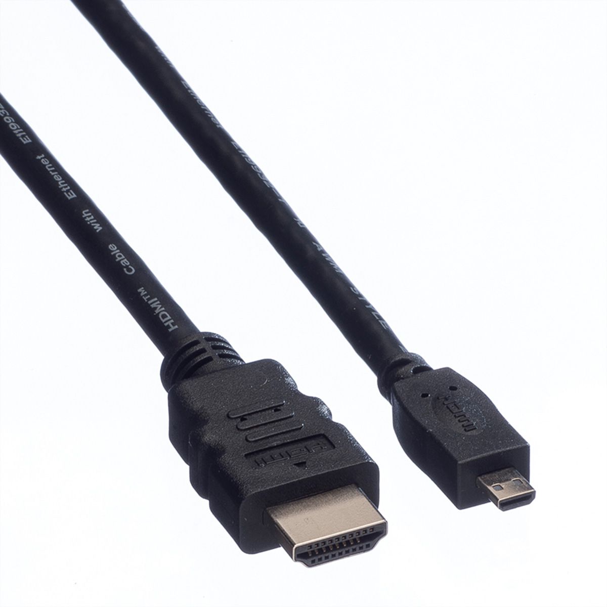 VALUE HDMI High Speed Cable + Ethernet, A - D, M/M, 2 m