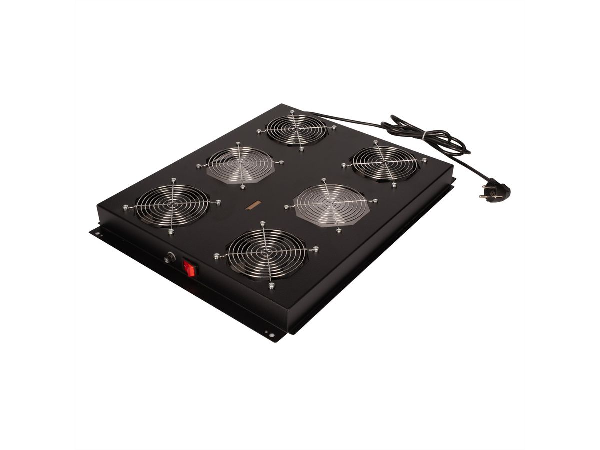 ROLINE 19" roof fan unit with 4 fans, ON/OFF for server rack black