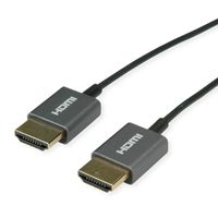 ROLINE HDMI 8K (7680 x 4320) Ultra HD Cable + Ethernet, M/M, Coaxial, Ultra-Slim, black, 1.5 m