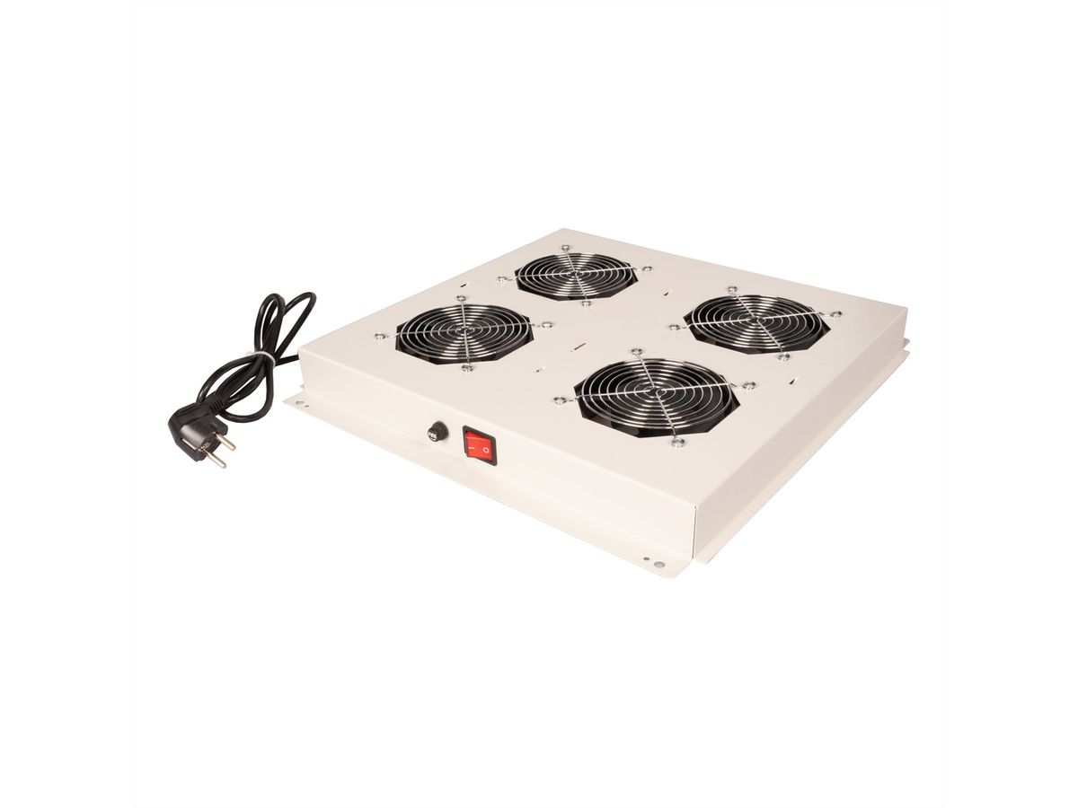 ROLINE 19" roof fan unit with 4 fans, ON/OFF grey