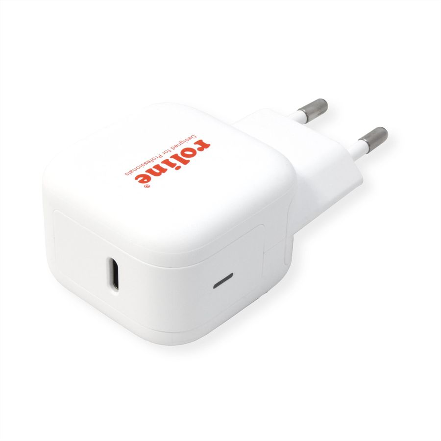 ROLINE USB Wall Charger, 1-Port, Type C, GaN, 20W