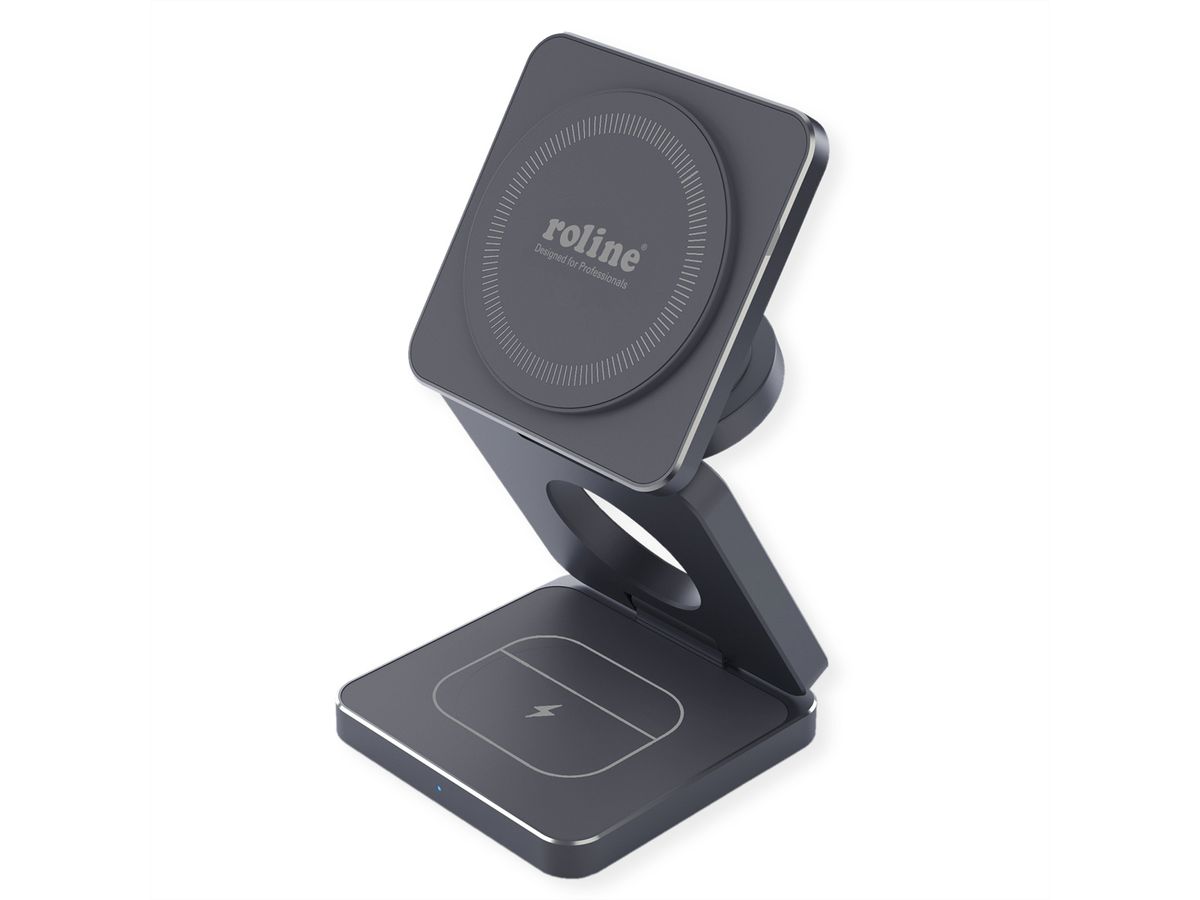 ROLINE 3-in-1 Wireless Foldable Charging Stand, for Samsung Devices
