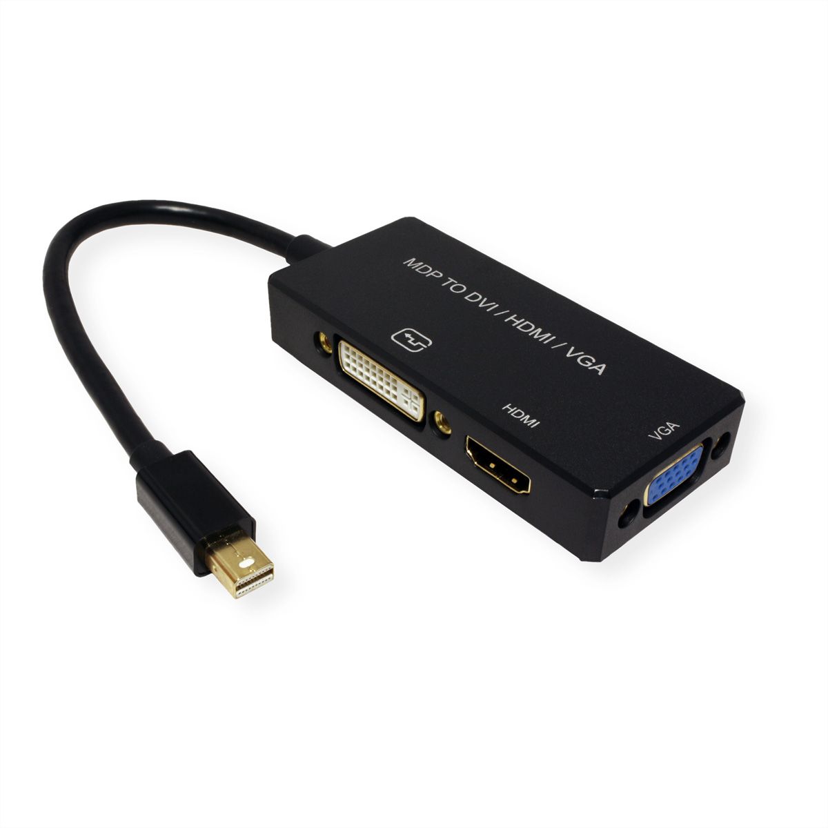 VALUE Mini DisplayPort - DVI/DP/HDMI Adapter, Mini DP M - VGA/DVI/HDMI F, v1.2, Active