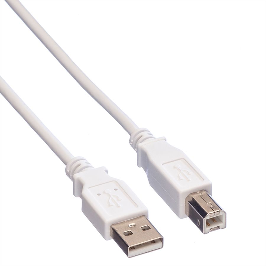 VALUE USB 2.0 Cable, A - B, M/M, white, 0.8 m