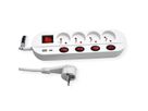 ROLINE Power Strip, 4-way, UTE, with individual on/off switches, 1x USB A, 1x USB C, 3 m