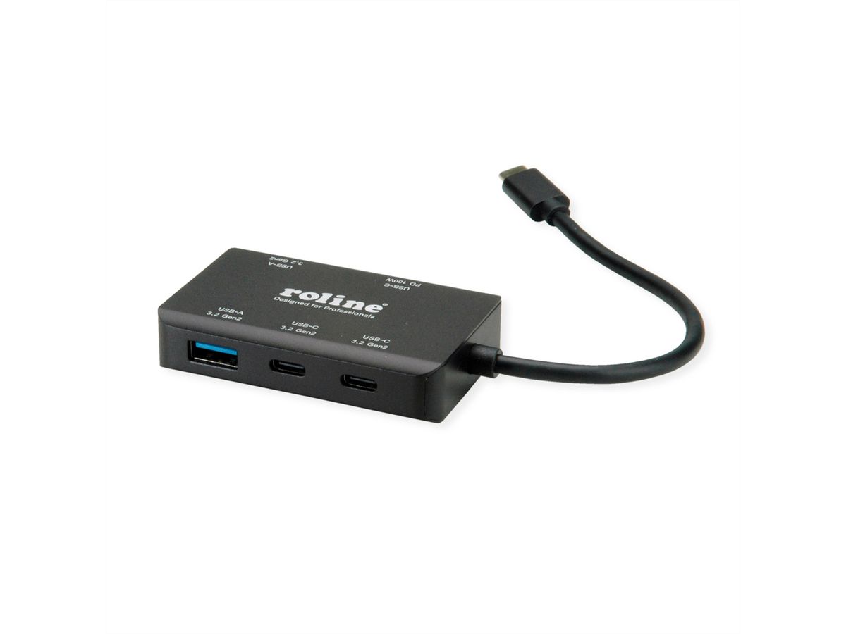 ROLINE USB 3.2 Gen 2 Hub, 4 Ports (2x A + 2x C), PD (100W)