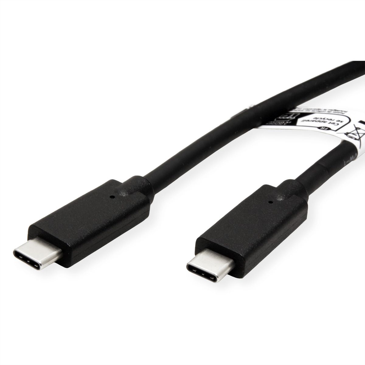 ROLINE Cable USB 3.2 Gen2 Compatible, C-C, M/M, 4K UHD-1, 10Gbit/s, Emark, 100W, black, 5 m