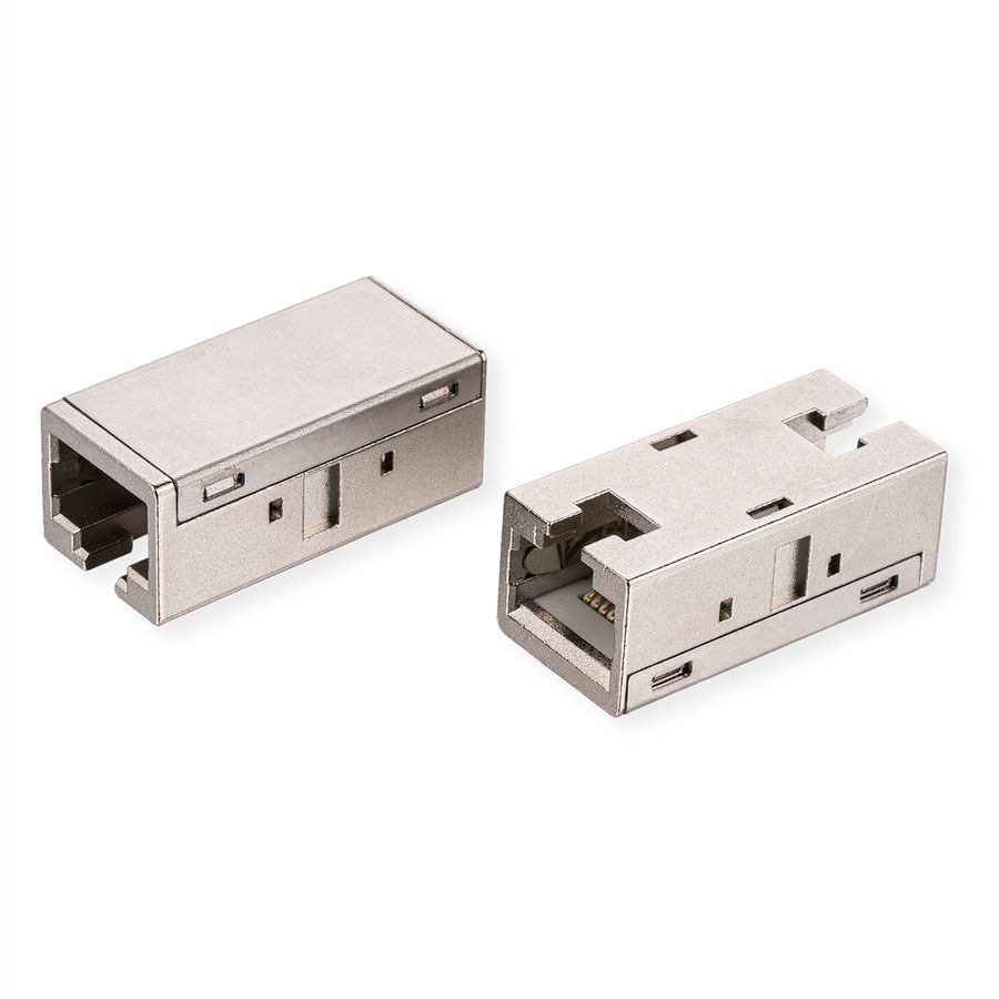 ROLINE RJ-45 Modular Coupler, Cat. 6A (Class EA), shielded, metal housing