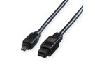 ROLINE IEEE1394b FireWire Cable, 9/4-pin, A-C, black, 1.8 m
