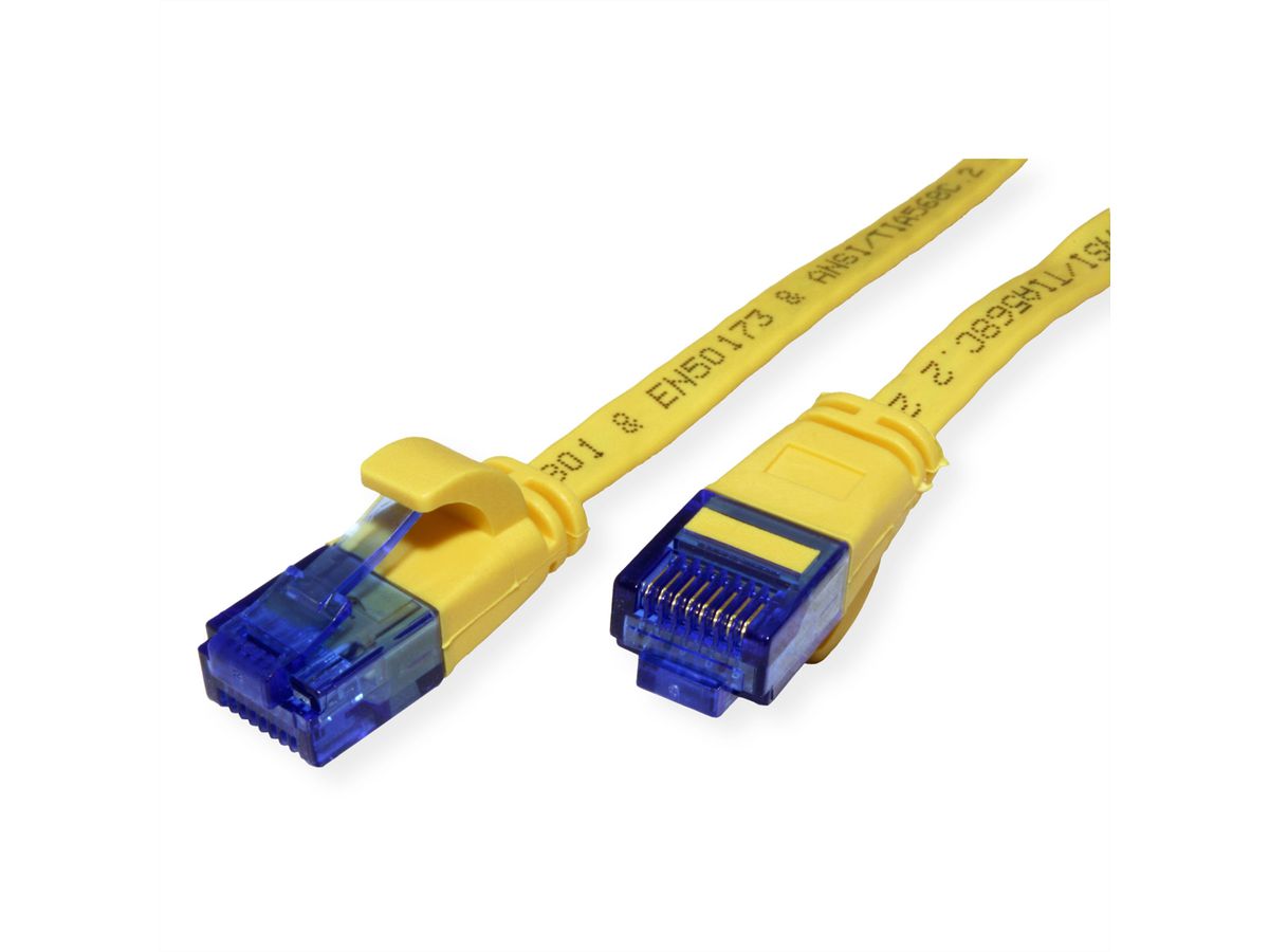 VALUE UTP Patch Cord, Cat.6A (Class EA), extra-flat, yellow, 1.5 m