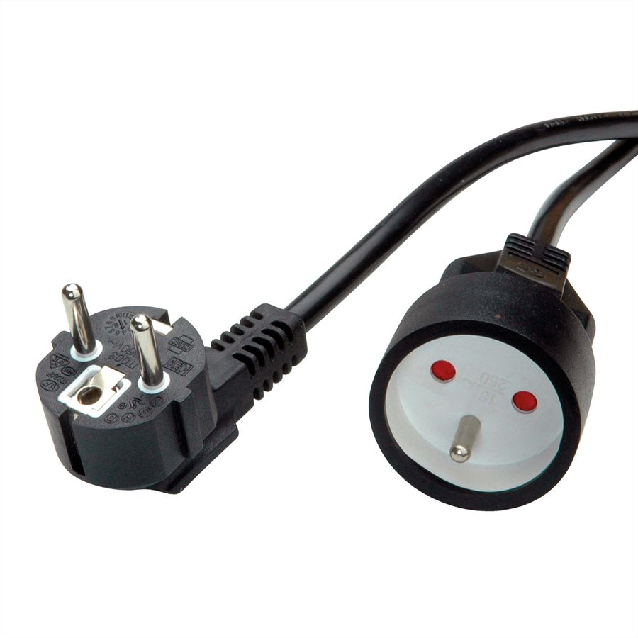 VALUE Extension Cable with 3P. Connectors, UTE Version, AC 230V, black, 5 m
