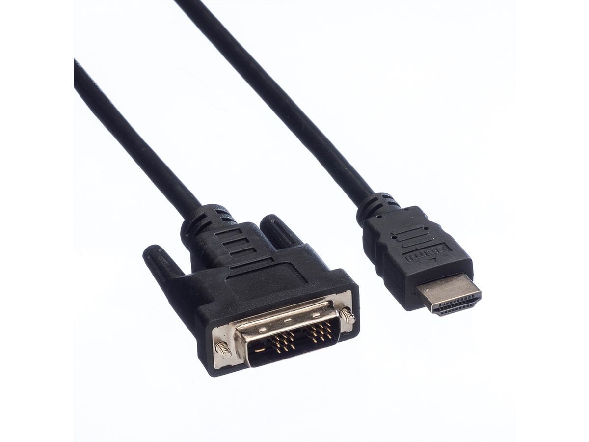 VALUE DVI Cable, DVI (18+1) - HDMI, M/M, black, 3 m