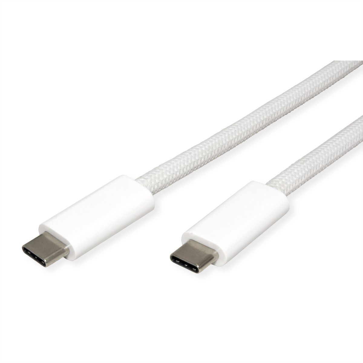 ROLINE USB4 Gen3x2 Cable, with Emark, C–C, M/M, 8K UHD-2, 40Gbit/s, 240W, white, 1 m