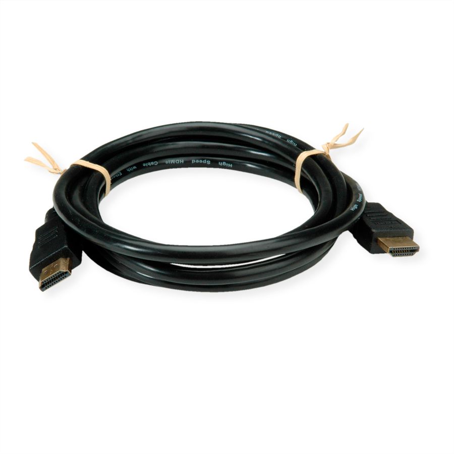 ROLINE RM HDMI High Speed Cable + Ethernet, M/M, black, 2 m