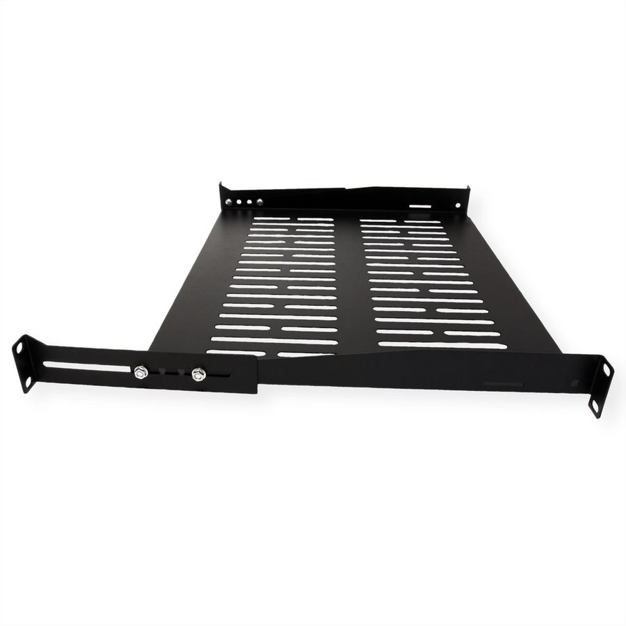 VALUE 19"-Fixed Shelf, 485 x 350mm, 1U, max. 25kg, black
