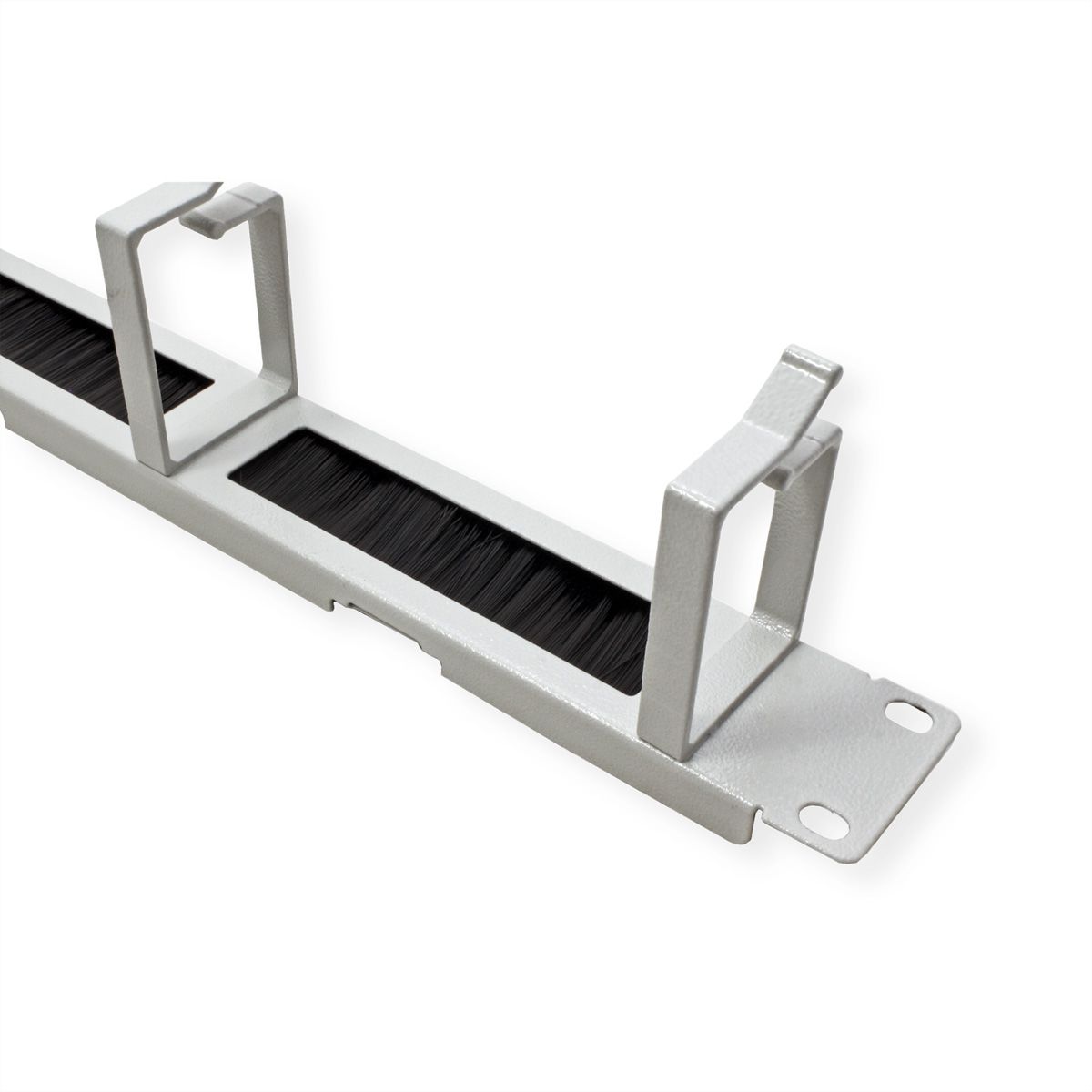 ROLINE 19-inch patch panel 1U grey, with brush strip 44x60mm grey