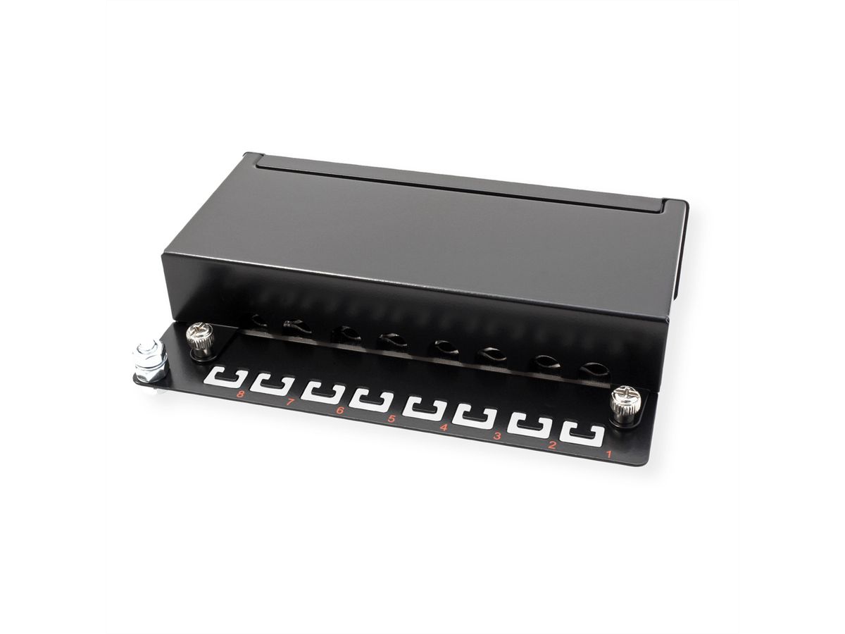 ROLINE Cat.5e (Class D) Wall Mount Patch Panel, 8 Ports, STP, black