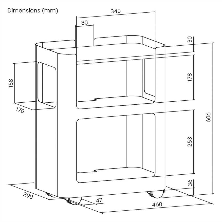 VALUE Open Shelf Mobile Cabinet, white