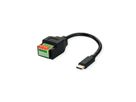 ROLINE Cable Adapter, USB Type-C Plug to Terminal Block 5 Pin (push button), 15 cm