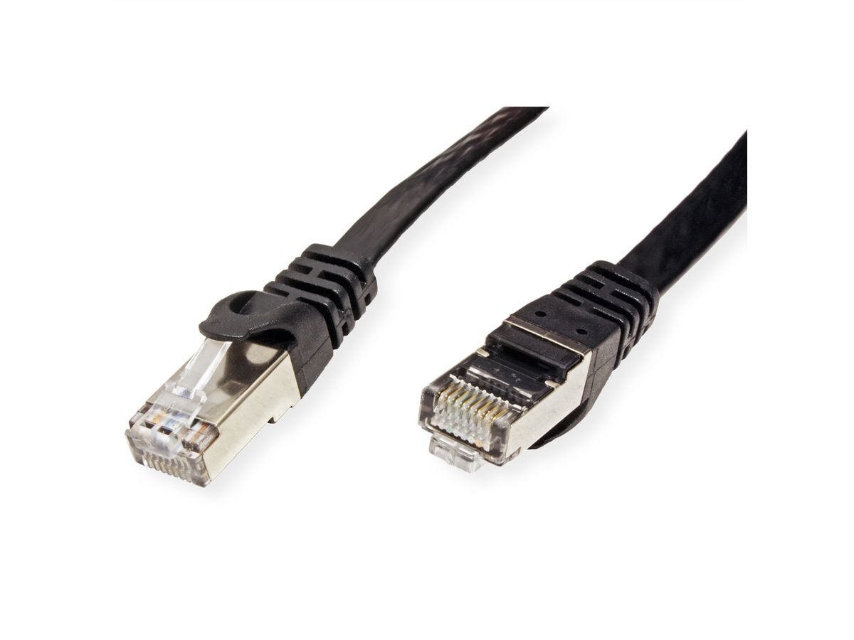 VALUE FTP Patch Cord, Cat.6 (Class E), extra-flat, black, 5 m