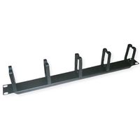 VALUE 19" 1U Cable Management Plate, C-Type, 5 Hooks, black