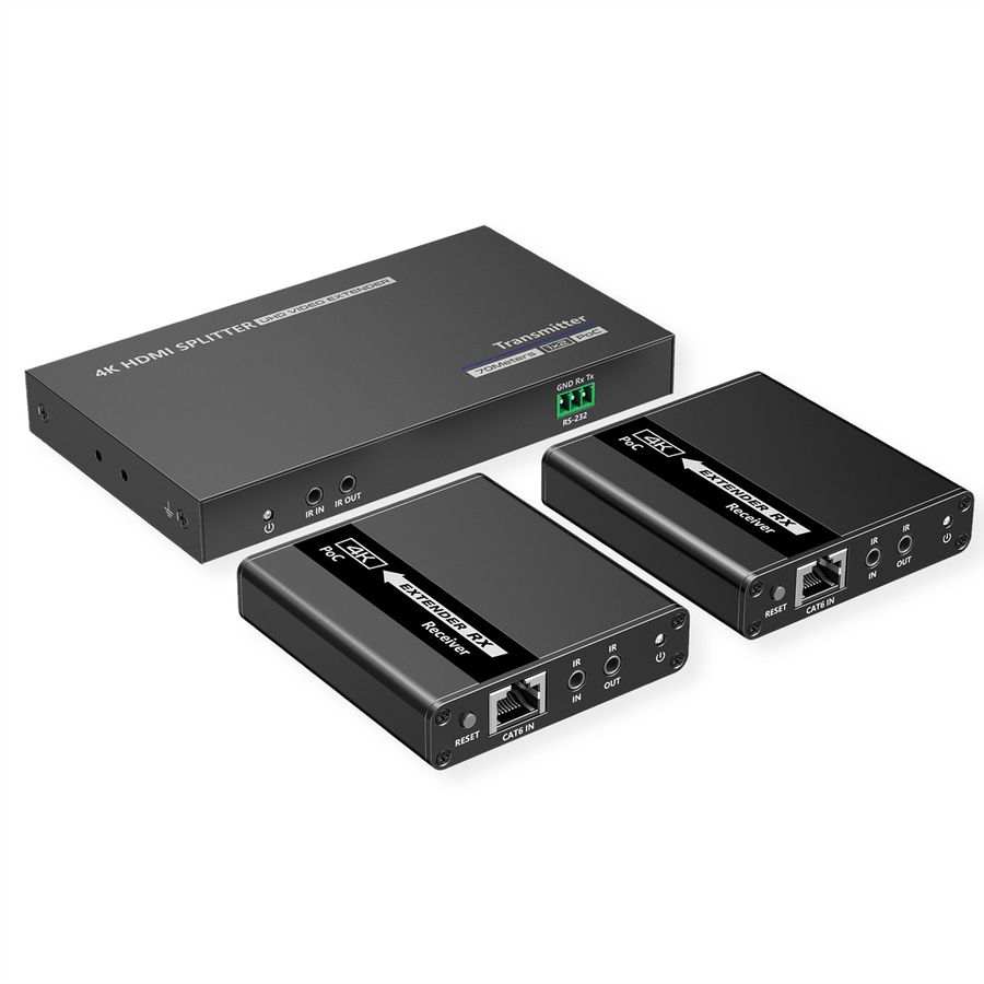 VALUE HDMI Splitter 1x3, with Extender 1x2 over Twisted Pair, 40m