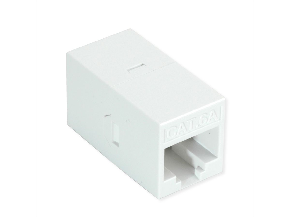 ROLINE RJ-45 Mini Inline Coupler, Cat.6A (Class EA), unshielded, white