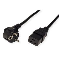 ROLINE Power Cord 3P German Connector, IEC320 - C19 16A, black, 0.8 m