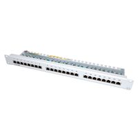 VALUE Cat.5e (Class D) 19" Patch Panel, 24 Ports, STP, grey