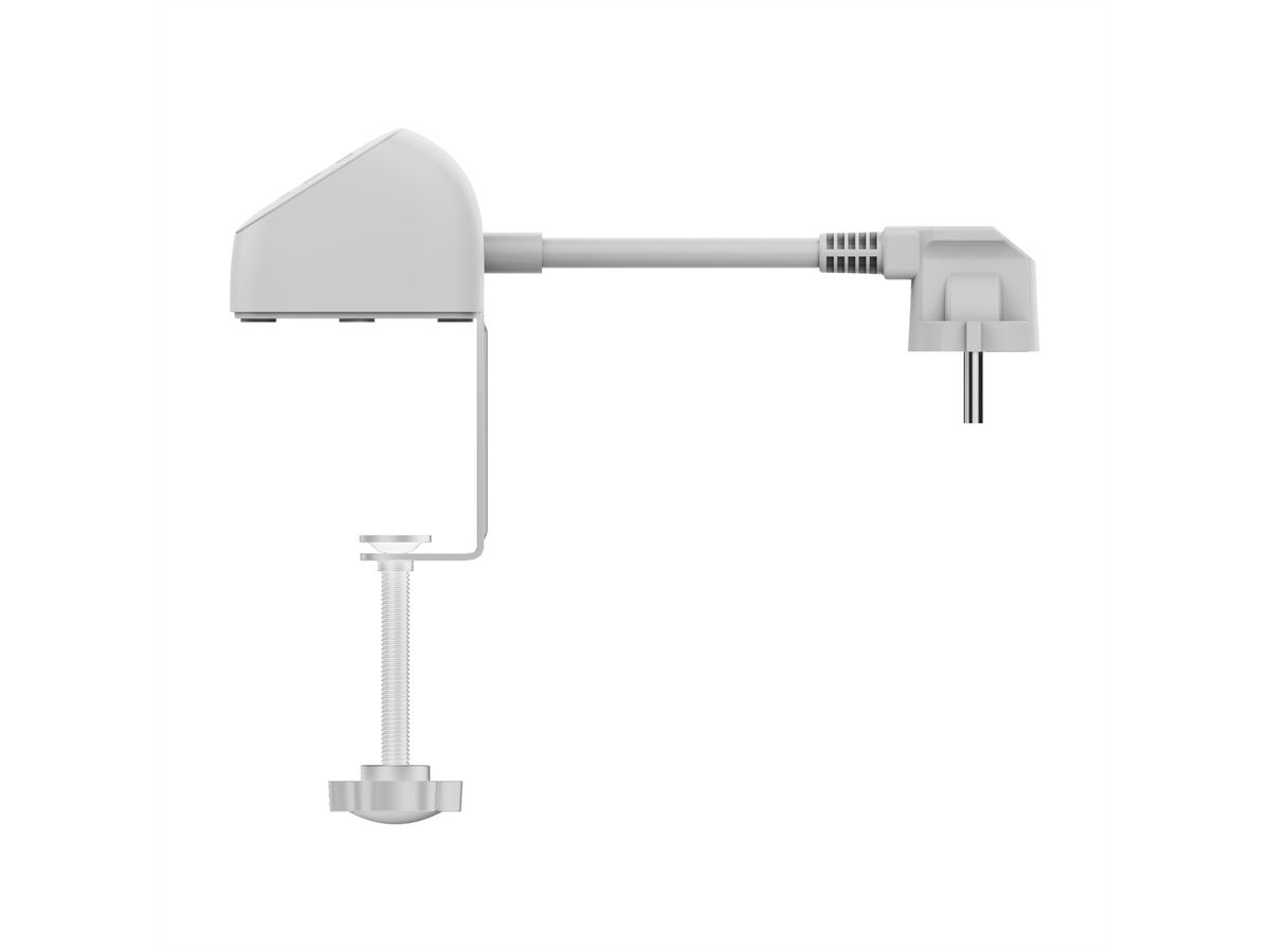 VALUE Power Strip, 3-way, with 3x USB (1x C + 2x A) and table clamp, 1.5 m