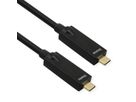 ROLINE USB 3.2 Gen 2 Cable, AOC, C-C, M/M, 10Gbit/s, 4K60Hz, PD (Power Delivery) 60W, black, 15 m