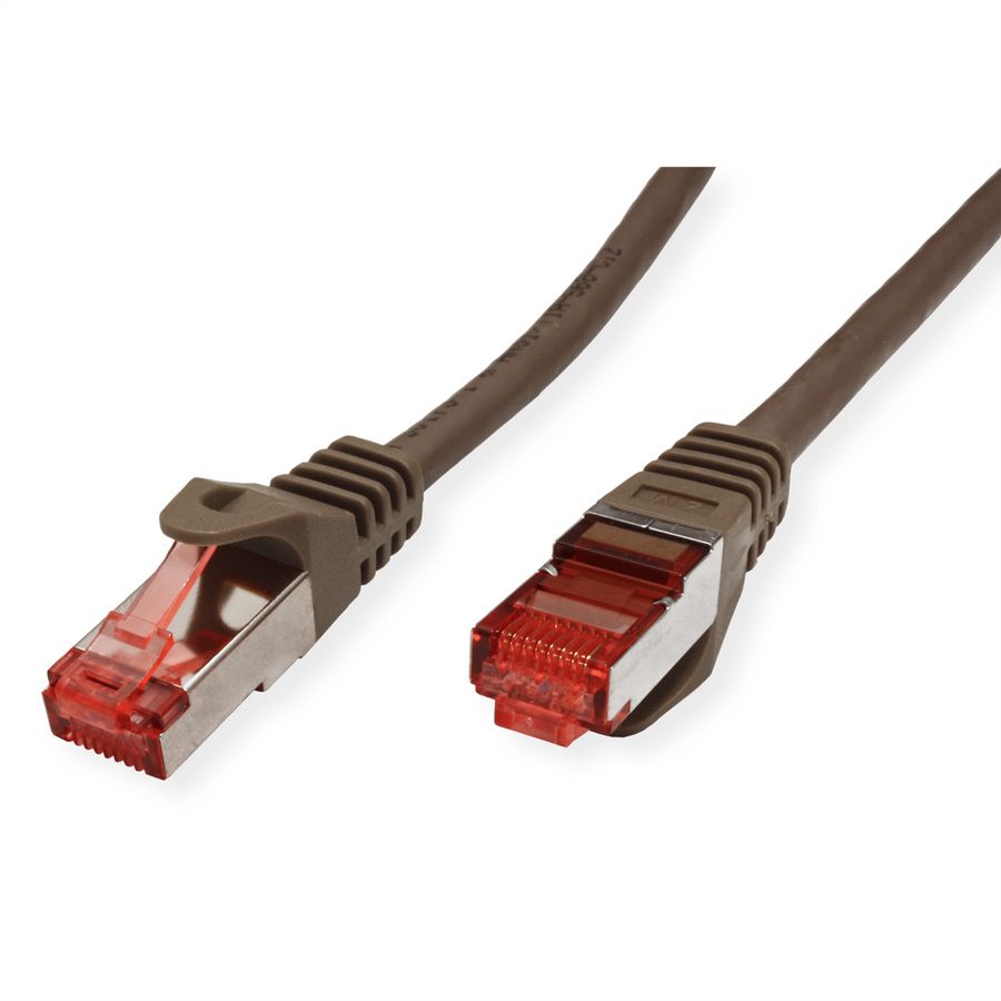 ROLINE S/FTP Patch Cord Cat.6 Component Level, LSOH, brown, 0.3 m