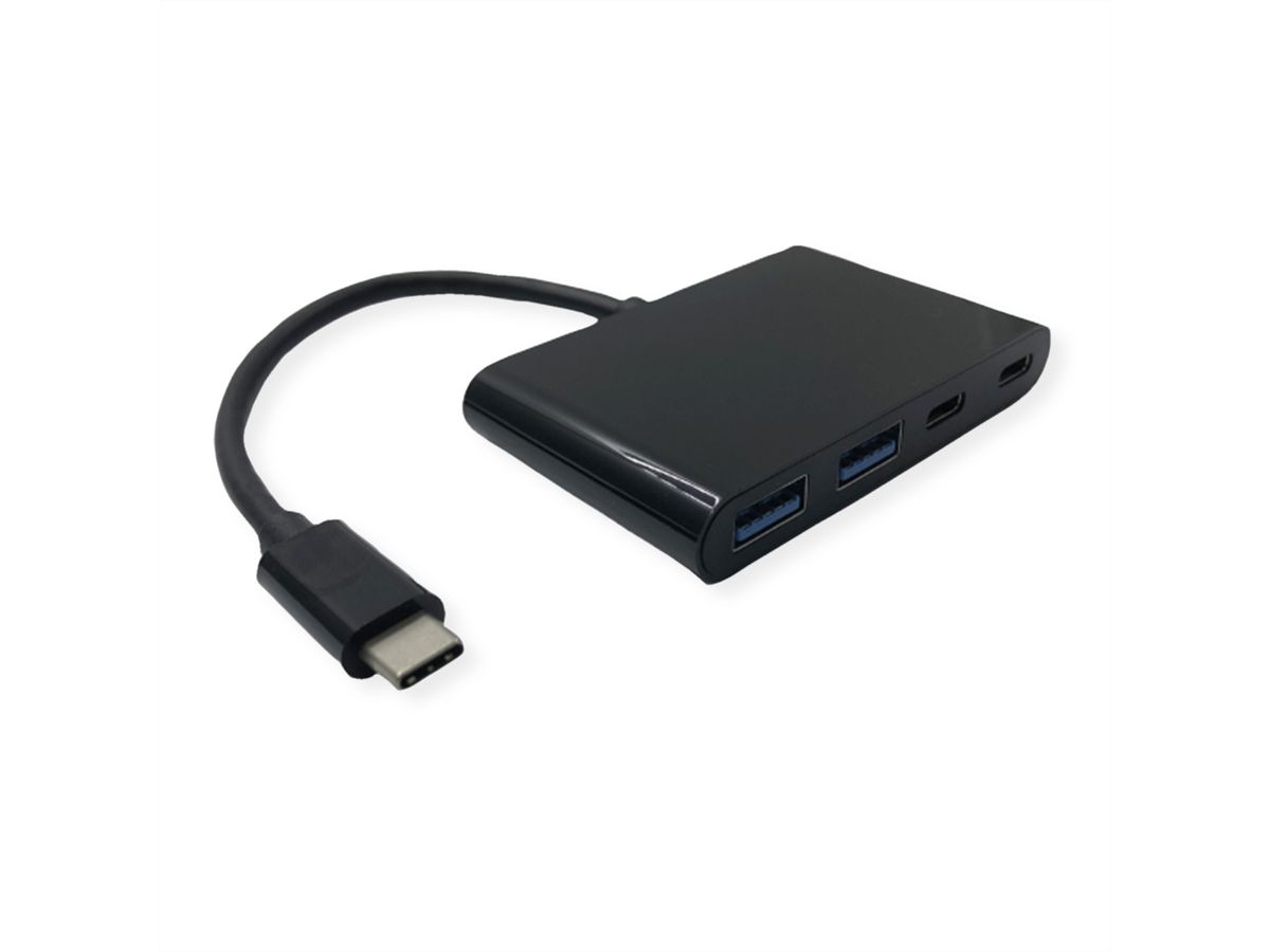 VALUE USB 3.2 Gen 2 Hub, 4 Ports (2x A+ 2x C), Type C connection cable