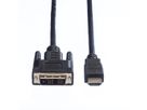 VALUE DVI Cable, DVI (18+1) - HDMI, M/M, black, 10 m