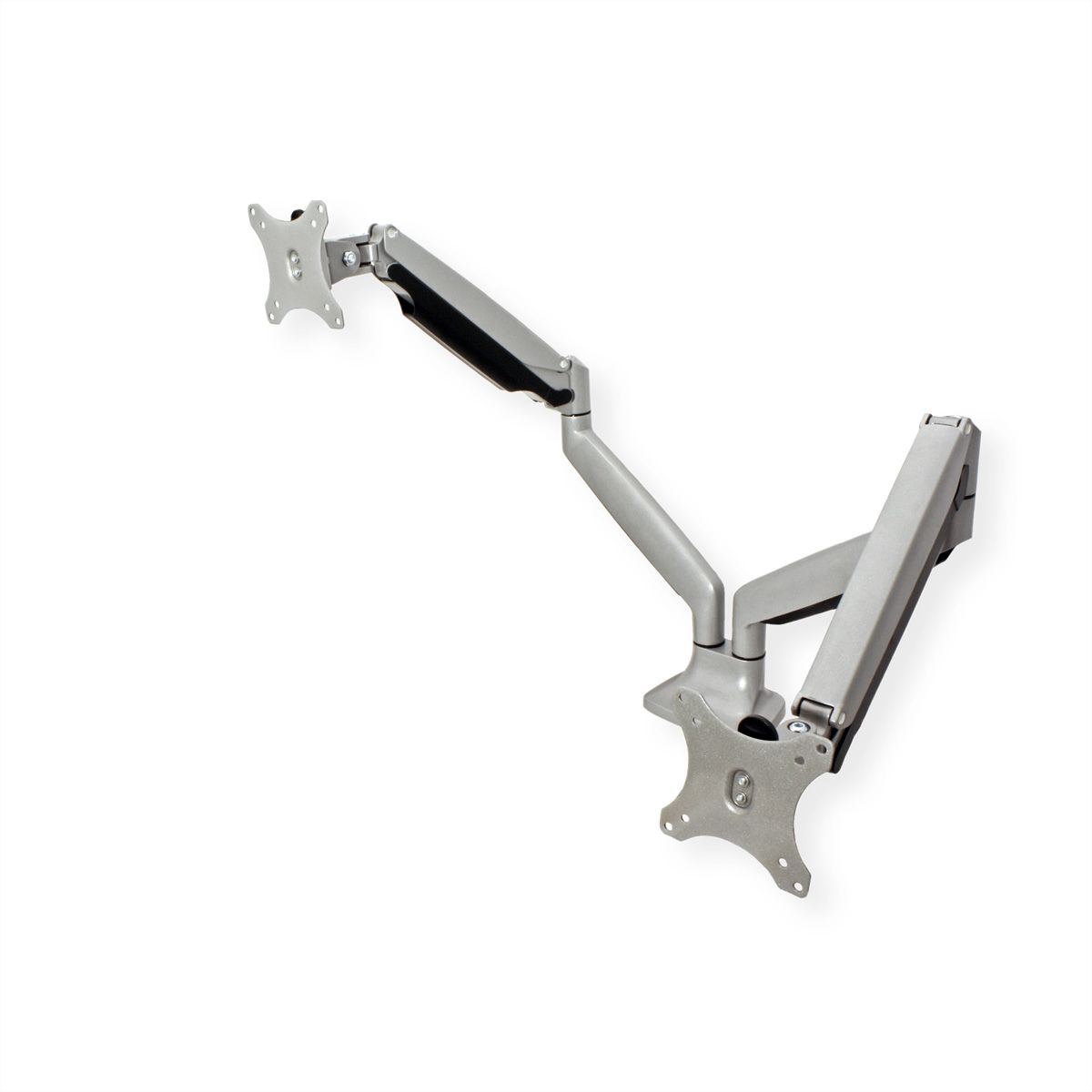 VALUE Dual LCD Monitor Arm, Desk Clamp, 6 Joints, height adjustable separately, gas spring