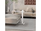 ROLINE Gas Spring Side Table / Workstation, height-adjustable, hidden casters, white